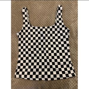 checkered soft tank top size medium